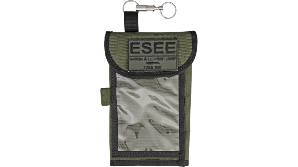 Esee Map Case, Pack 4.2 Oz, Measures 4.5in X 8in Closed And 13in X 8in Open, Black Trim, Durable 1000 Denier Nylon Construction, OD Green, MAP-CASE