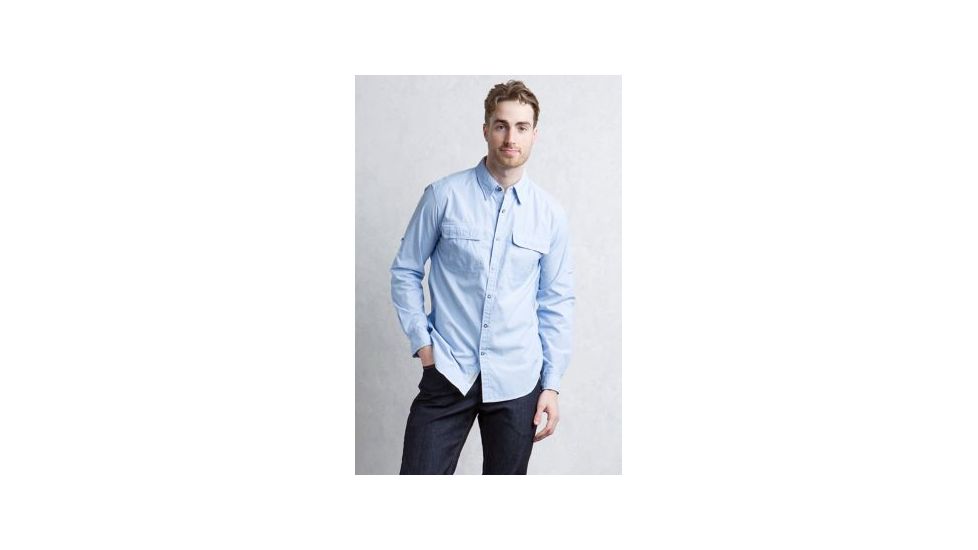 ExOfficio BA Halo Stripe Long Sleeve Men's, Chambray, 2XL 11013019-5664_2XL