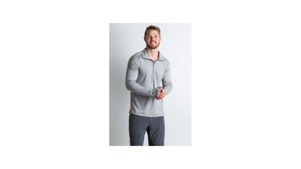 ExOfficio BA Sol Cool Zip Neck Long Sleeve Shirt Men's, Cement, L 11113126-9430_L