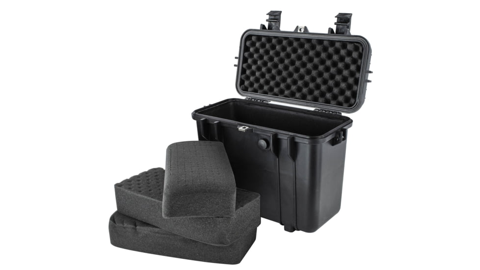 Eylar Compact Tall 16.93in Protective Gear Case Water and Shock Resistant w/ Foam, Black, SA00004