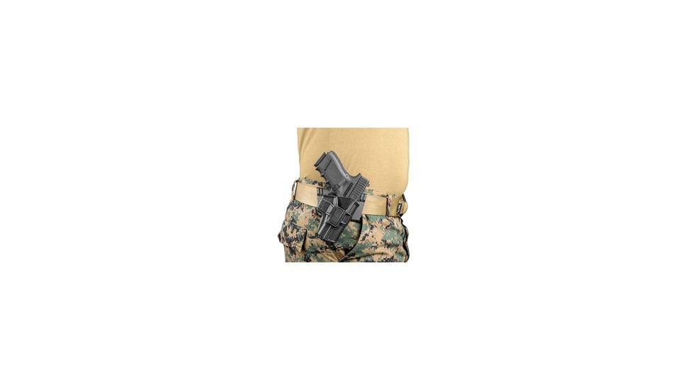 Scorpus Model M24 Belt Holster for Glock 17/19/22/31/41/43, CZ 75, SIG Sauer P226, H&amp;K USP 9mm, Colt M1911,  W/Level 2 Retention, Belt, Ambidextrous, Black, SC-24BG9RB
