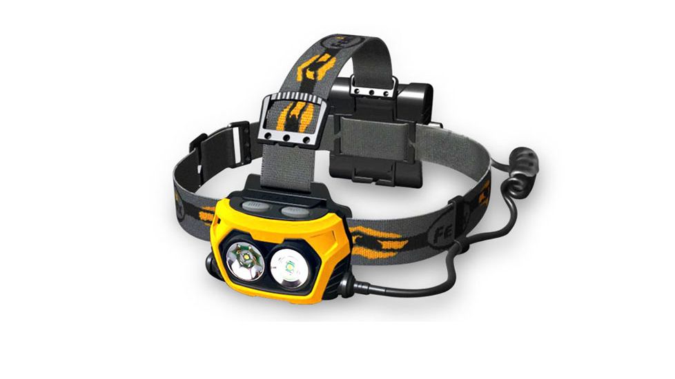 Fenix LED Headlamp, black and yellow, 360 HP25R4YW