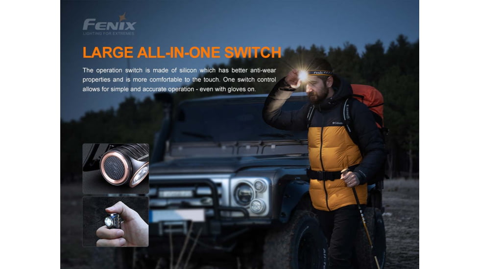 Fenix Lighting HM50R V2.0 Lithium Ion 700 Lumens Cree XP-G3 S4 LED Headlamp, Black, HM50V2BK
