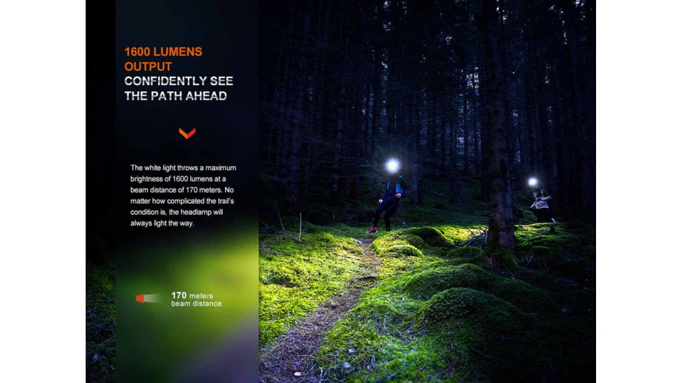 Fenix Lighting HM65R-T V2.0 Lithium Ion 1600 Lumens Luminus SST40 LED, Luminus SST20 LED Headlamp, Black, HM65RTV2BK