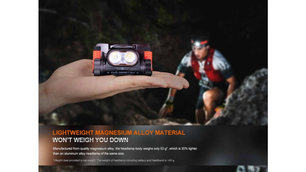 Fenix Lighting HM65R-T V2.0 Lithium Ion 1600 Lumens Luminus SST40 LED, Luminus SST20 LED Headlamp, Black, HM65RTV2BK