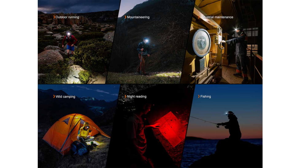 Fenix Lighting HP12R-T Lithium Ion 1300 Lumens Luminus SST25, Luminus SST20 CR480, 2835 LED Headlamp, Red, HP12RTRD