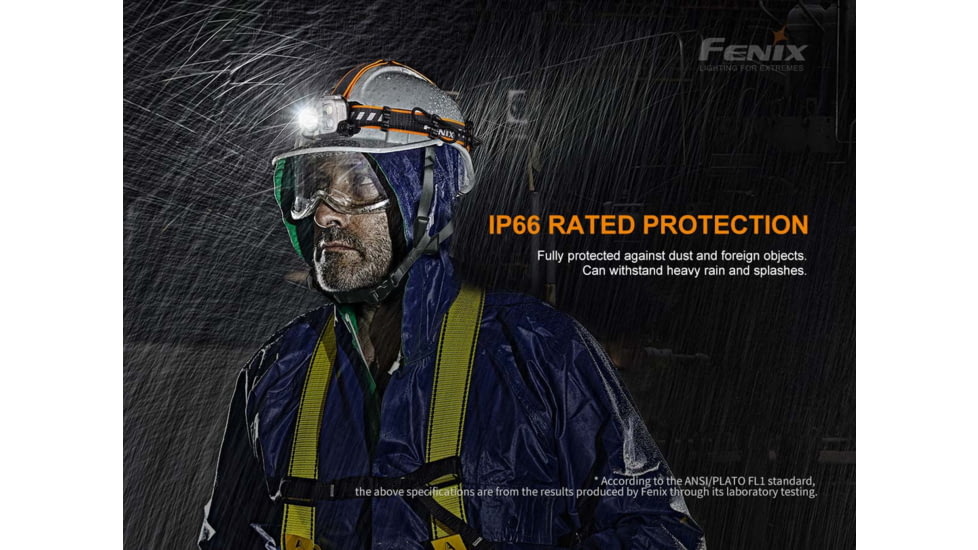 Fenix Lighting HP25R V2.0 Lithium Ion 1600 Lumens Luminus SST40 LED, Cree XP-G3 S4 LED, Everlight 2835 LED Headlamp, Gray, HP25V2BK