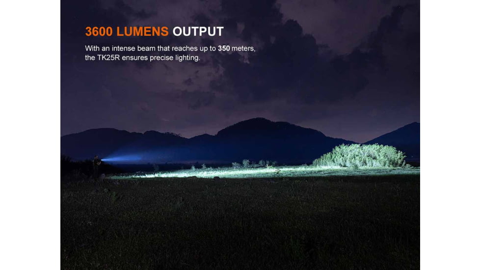 Fenix Lighting TK25R Lithium Ion 3600 Lumens Luminus Cree11 lig XHP50.3-LED Flashlight, Black, TK25RTCBK