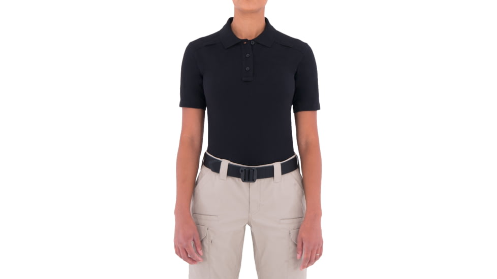 First Tactical Cotton Short Sleeve Polo With Pen Pocket - Womens, Black, Large, 122508-019-L