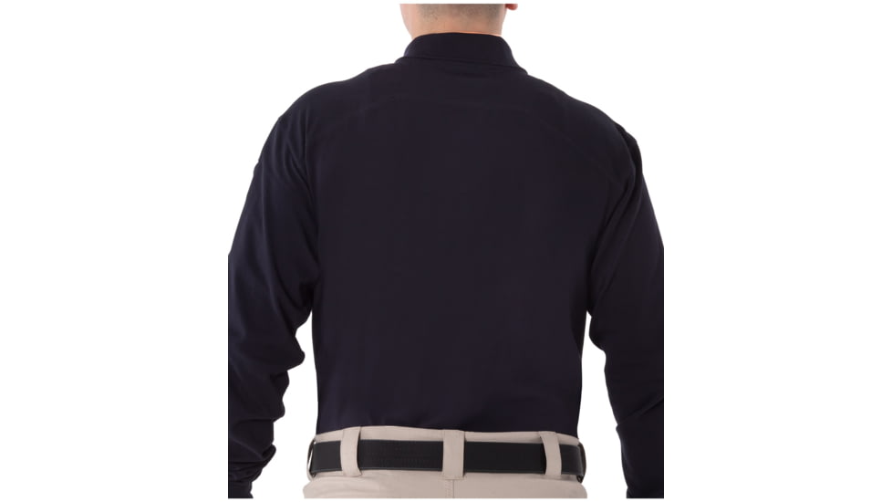 First Tactical Mens Cotton L/S Polo w/Pen Pocket, Midnight Navy, Small 111502-729-S