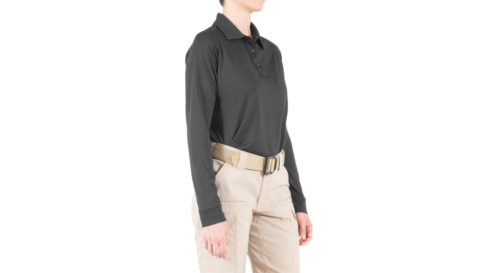 First Tactical Performance Long Sleeve Polo - Womens, Asphalt, Extra Large, 121503-015-XL