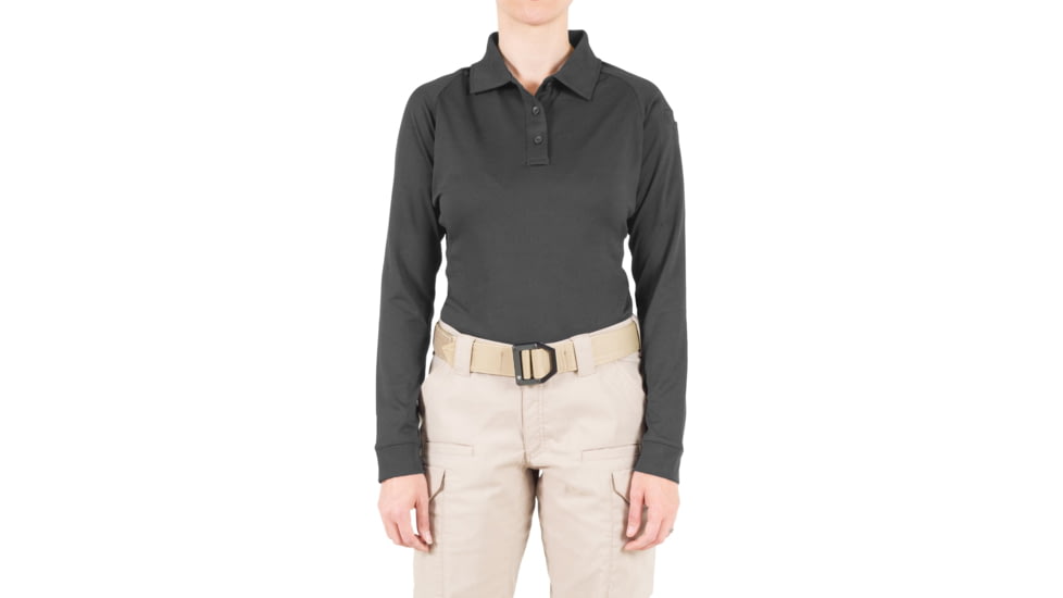 First Tactical Performance Long Sleeve Polo - Womens, Asphalt, Extra Large, 121503-015-XL