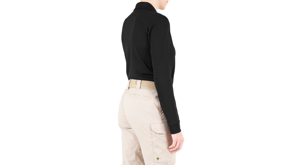 First Tactical Performance Long Sleeve Polo - Womens, Black, Extra Large, 121503-019-XL