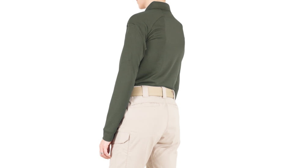 First Tactical Performance Long Sleeve Polo - Womens, OD Green, Small, 121503-830-S