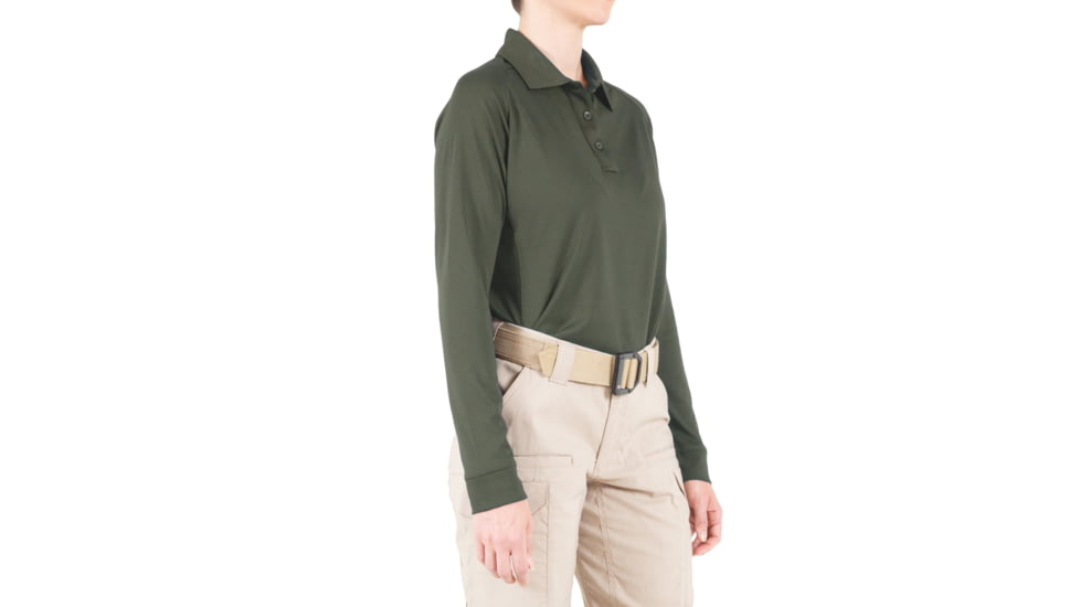 First Tactical Performance Long Sleeve Polo - Womens, OD Green, 3XL, 121503-830-3XL