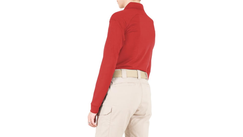 First Tactical Performance Long Sleeve Polo - Womens, Red, 2XL, 121503-400-XXL