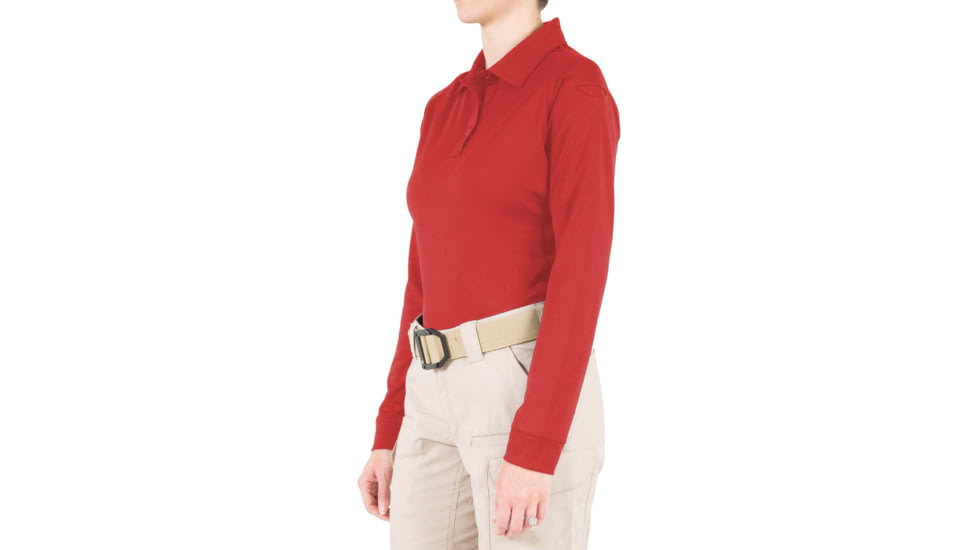 First Tactical Performance Long Sleeve Polo - Womens, Red, 3XL, 121503-400-3XL