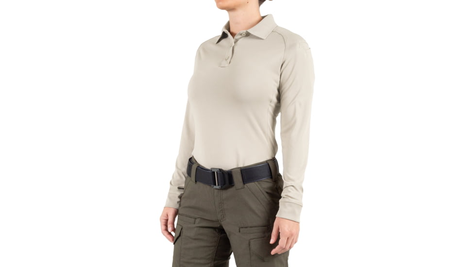 First Tactical Performance Long Sleeve Polo - Womens, Silver Tan, 3XL, 121503-065-3XL