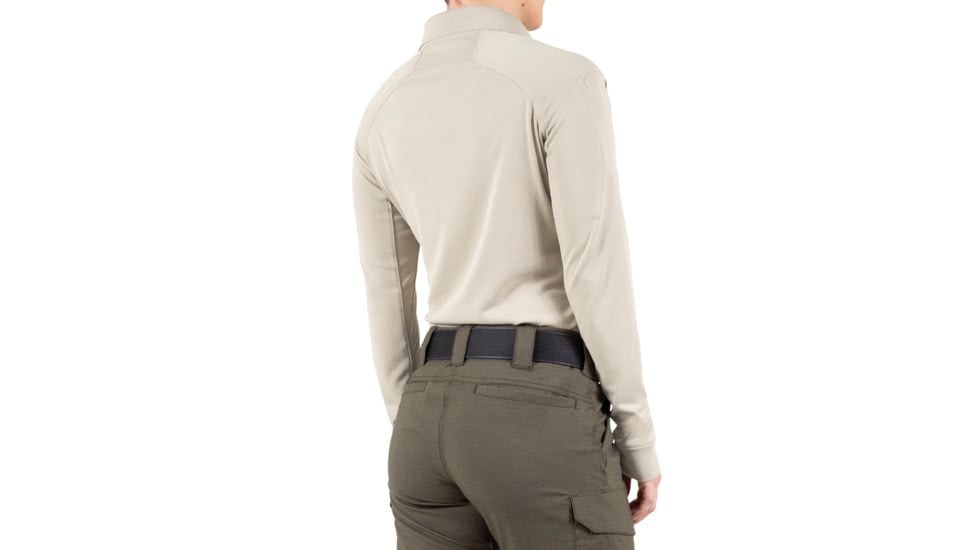 First Tactical Performance Long Sleeve Polo - Womens, Silver Tan, 2XL, 121503-065-XXL