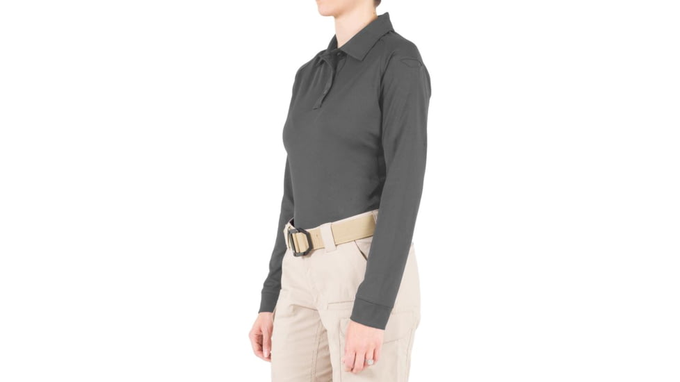 First Tactical Performance Long Sleeve Polo - Womens, Wolf Grey, Extra Large, 121503-036-XL