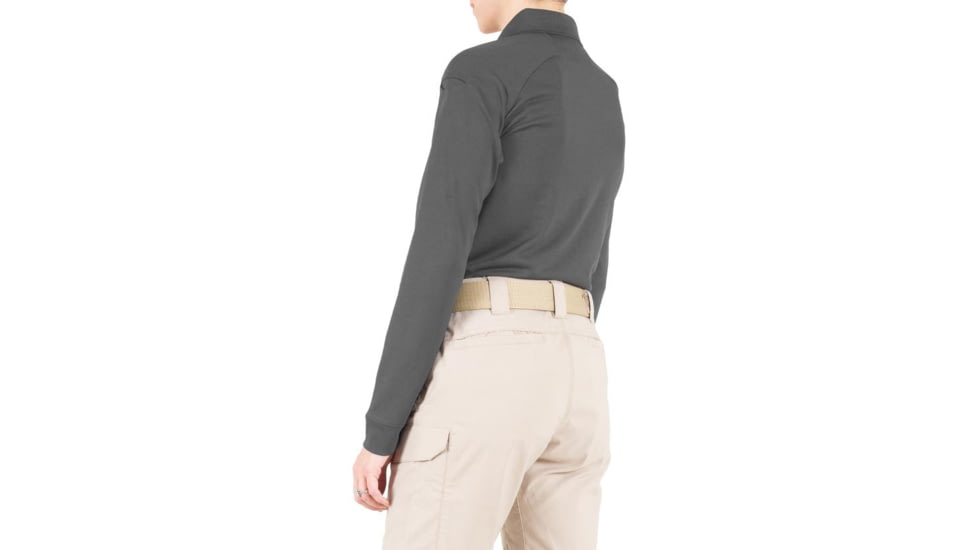 First Tactical Performance Long Sleeve Polo - Womens, Wolf Grey, Extra Large, 121503-036-XL