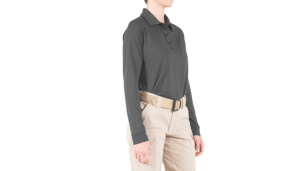 First Tactical Performance Long Sleeve Polo - Womens, Wolf Grey, 3XL, 121503-036-3XL