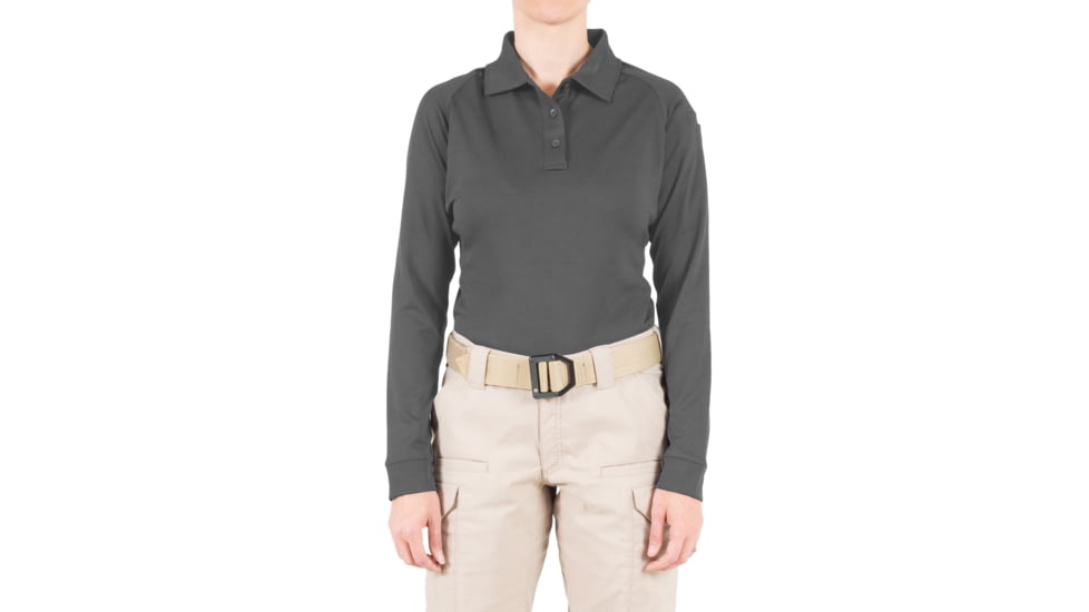 First Tactical Performance Long Sleeve Polo - Womens, Wolf Grey, 3XL, 121503-036-3XL