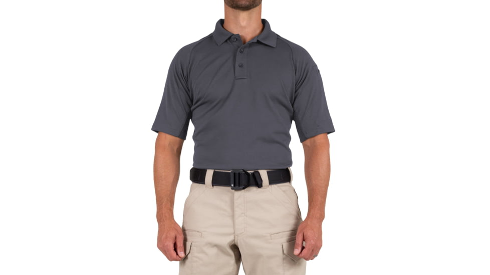 First Tactical Performance Short Sleeve Polo - Mens, Regular, Asphalt, 5XL, 112509-015-5XL-R