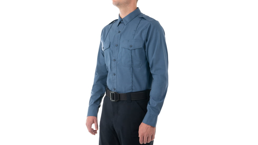 First Tactical Pro Duty Long Sleeve Shirt - Mens, French Blue, Short/Large, 111011-484-L-S
