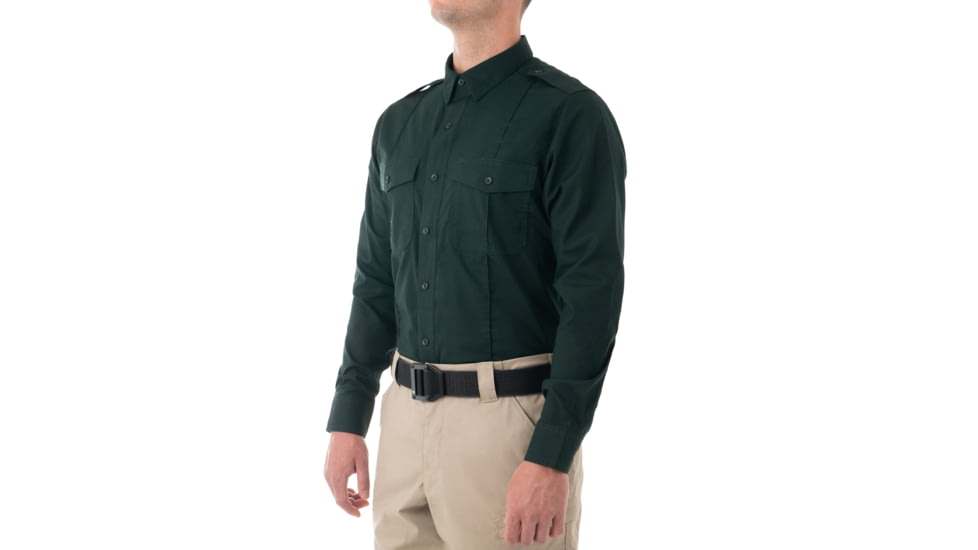 First Tactical Pro Duty Long Sleeve Shirt - Mens, Spruce Green, Short/Large, 111011-812-L-S