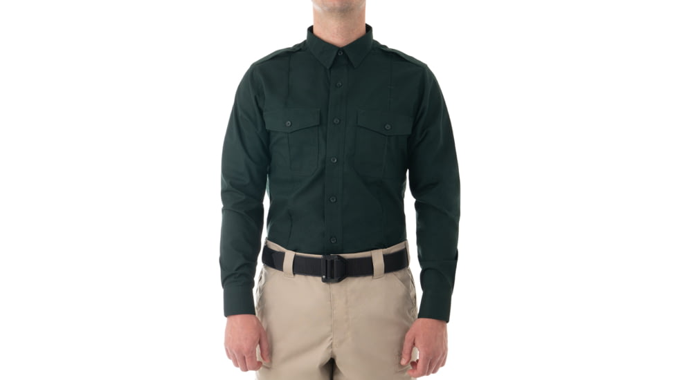 First Tactical Pro Duty Long Sleeve Shirt - Mens, Spruce Green, Short/Large, 111011-812-L-S