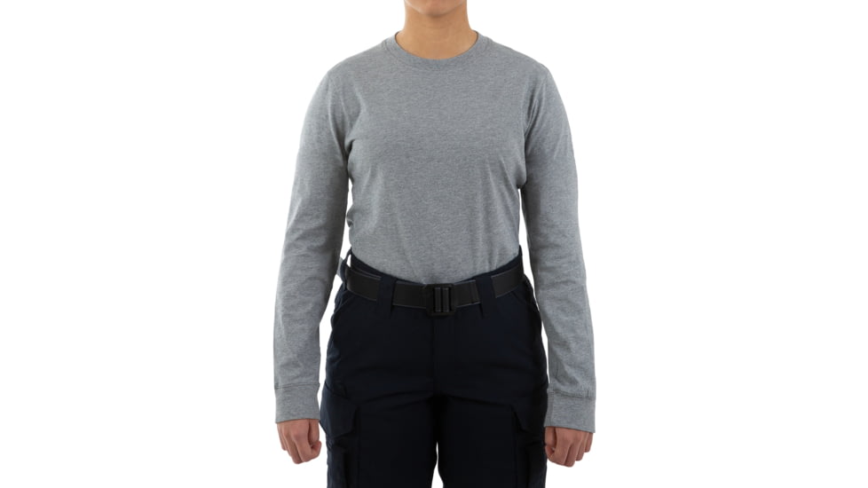 First Tactical Tactix Cotton Long Sleeve Tee - Womens, Wolf Gray, Large, 121505-016-L