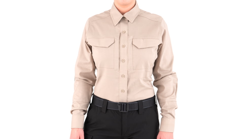 First Tactical V2 Tactical Long Sleeve Shirt - Womens, Silver Tan, Large, 121006-065-L-R