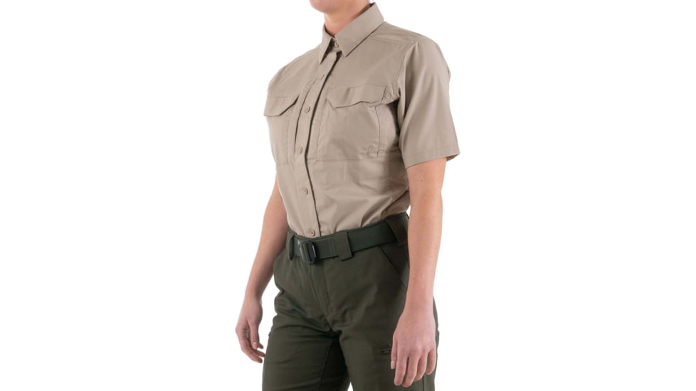 First Tactical V2 Tactical Short Sleeve Shirt - Womens, Khaki, Small, 122007-055-S