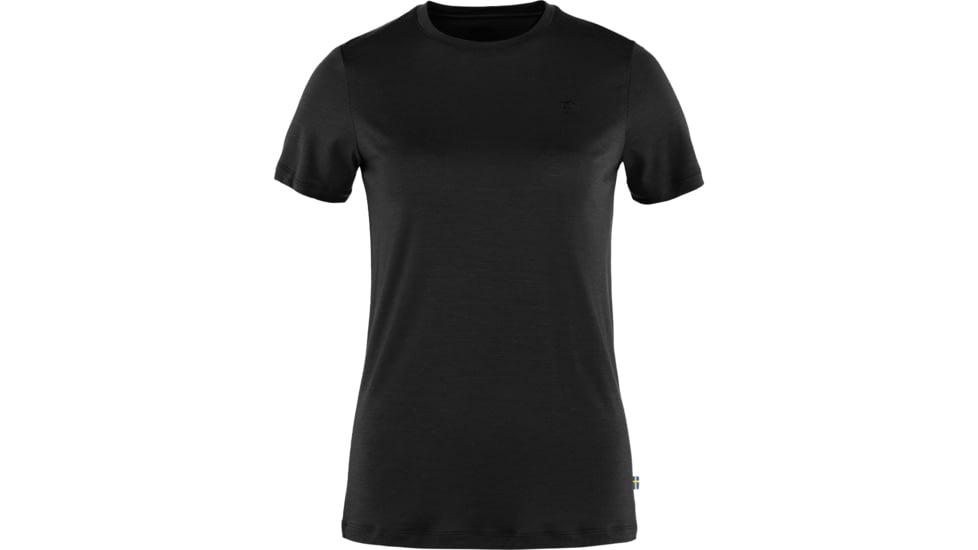 Fjallraven Abisko Wool Short Sleeve - Womens, Black, Small, F84101-550-S