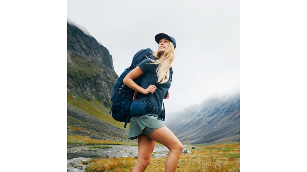 Fjallraven Abisko Wool Short Sleeve - Womens, Dark Navy, Extra Small, F84101-555-XS