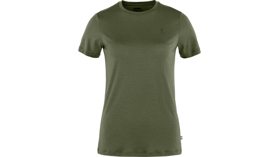 Fjallraven Abisko Wool Short Sleeve - Womens, Laurel Green, Extra Large, F84101-625-XL