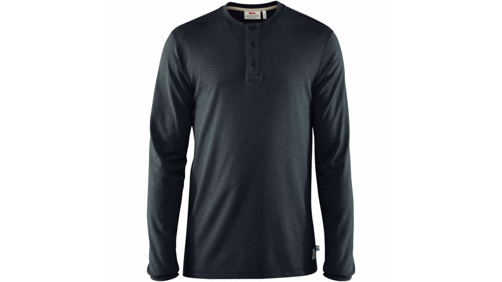Fjallraven Greenland Re-Cotton Buttoned Long Sleeve - Mens, Dark Navy, Large, F87213-555-L