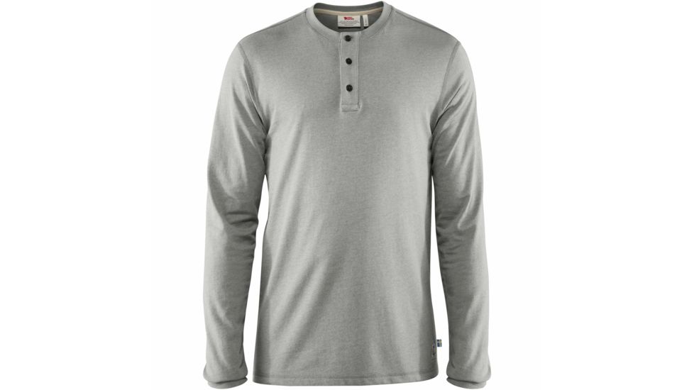 Fjallraven Greenland Re-Cotton Buttoned Long Sleeve - Mens, Grey, Medium, F87213-20-M