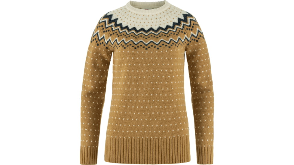 Fjallraven Ovik Rib Sweater - Womens, Buckwheat Brown-Chalk White, Medium, F89941-232-113FR-M