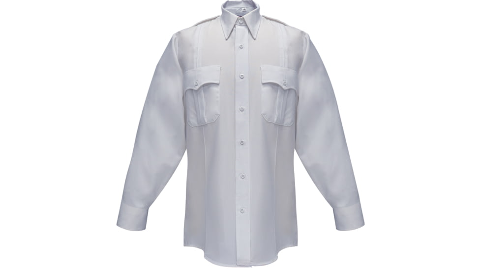 Flying Cross Command Long Sleeve Shirt w/ Zipper &amp; Convertible Sport Collar - Men's, White, 15in Neck, 32/33in Sleeve, 33W78Z001503233
