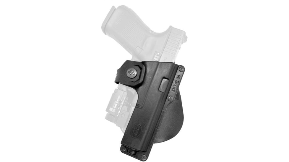 Fobus EM19 Polymer OWB Paddle Holster, Glock 19/19X/23/32/45/Ruger SR9/SR40/S&amp;W SD9VE/Walther P99, Right Hand, Black, EM19