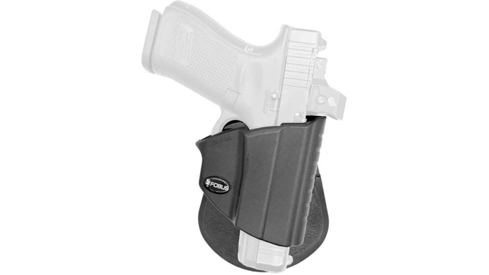 Fobus GL-2 DB Polymer OWB Paddle Holster, Glock 17/19/19X/22/23/25/31/32/34/35/44/45, Right Hand, Black, GL-2DBUSA