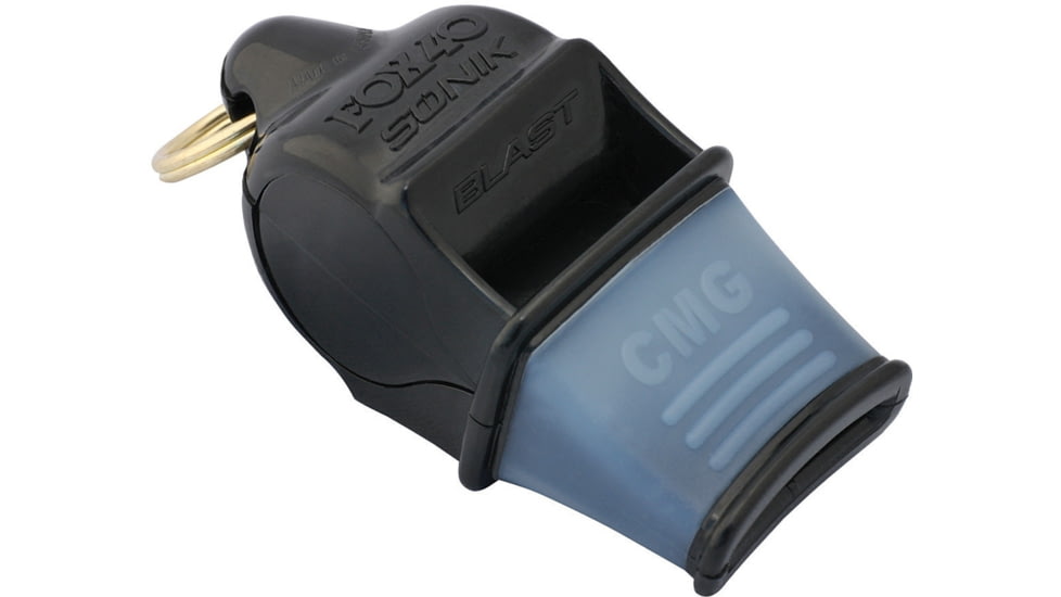 Fox 40 Sonik Blast CMG Whistle, 120Db, Cushioned Mouth Grip, Black Lanyard, Thermoplastic Construction, Black, 9203-0008