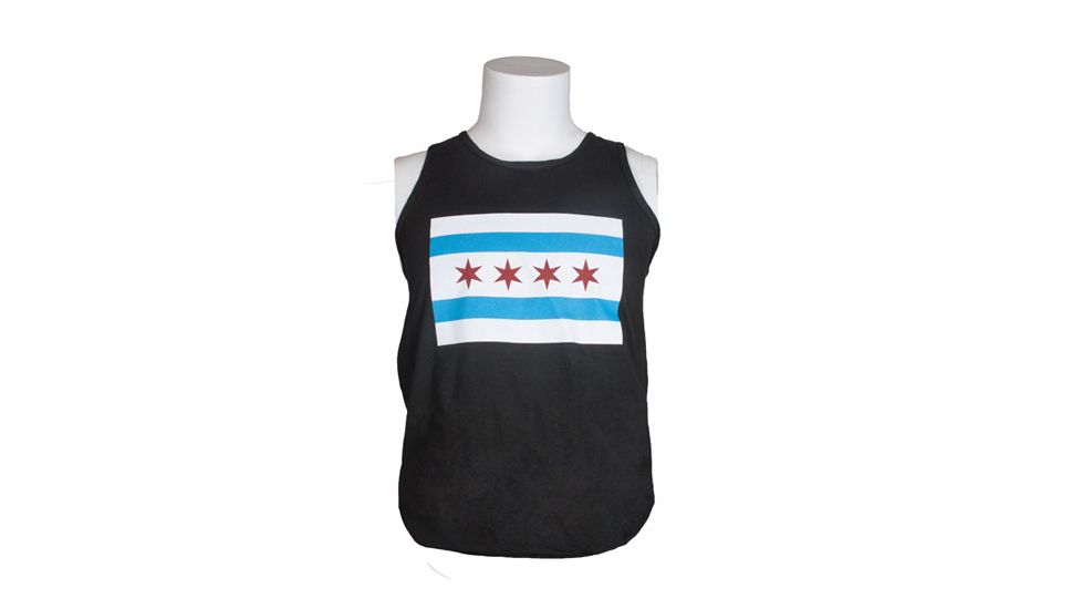 Fox Outdoor City of Chicago Flag Mens Tanks and Tees, Chicago Flag - Black - Tank Top, 3XL, 64-702 XXXL