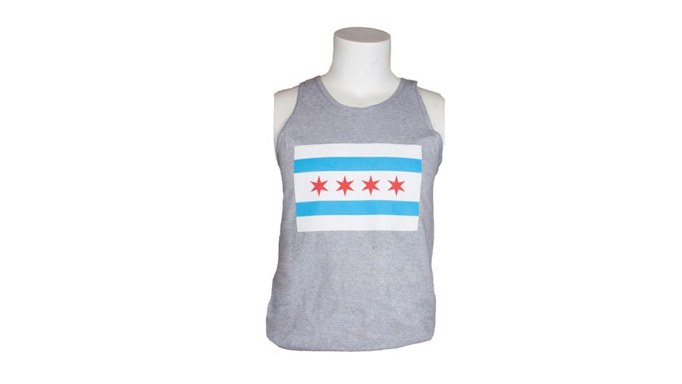 Fox Outdoor City of Chicago Flag Mens Tanks and Tees, Chicago Flag - Grey - Tank Top, 3XL, 64-703 XXXL