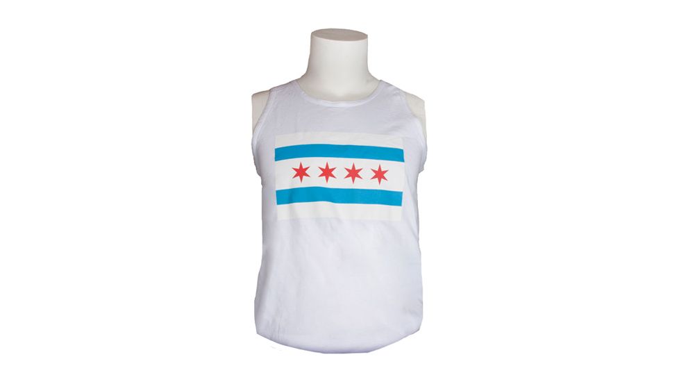 Fox Outdoor City of Chicago Flag Mens Tanks and Tees, Chicago Flag - White - Tank Top, Extra Large, 64-704 XL
