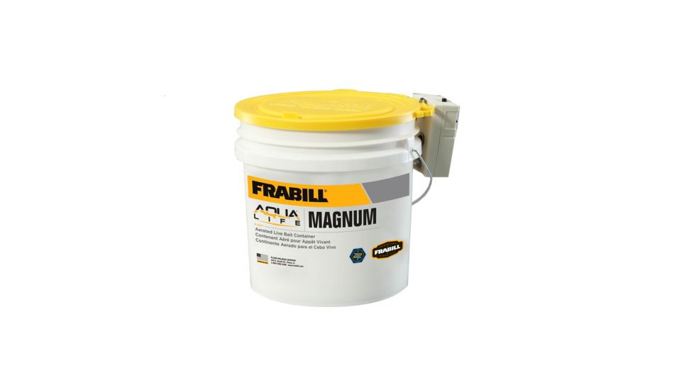 Frabill Magnum Bucket Gallons with Aerator, White/Yellow, 4.25 Gallon, PMC14071