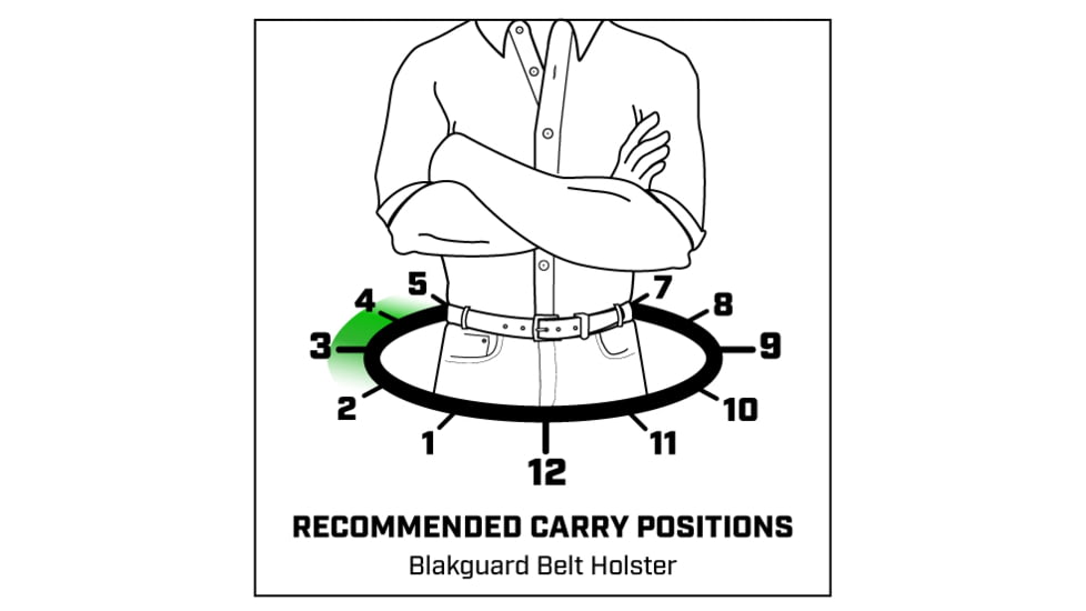 Galco Blakguard Belt Holster, Glock 43, Black, Left, BG801RB