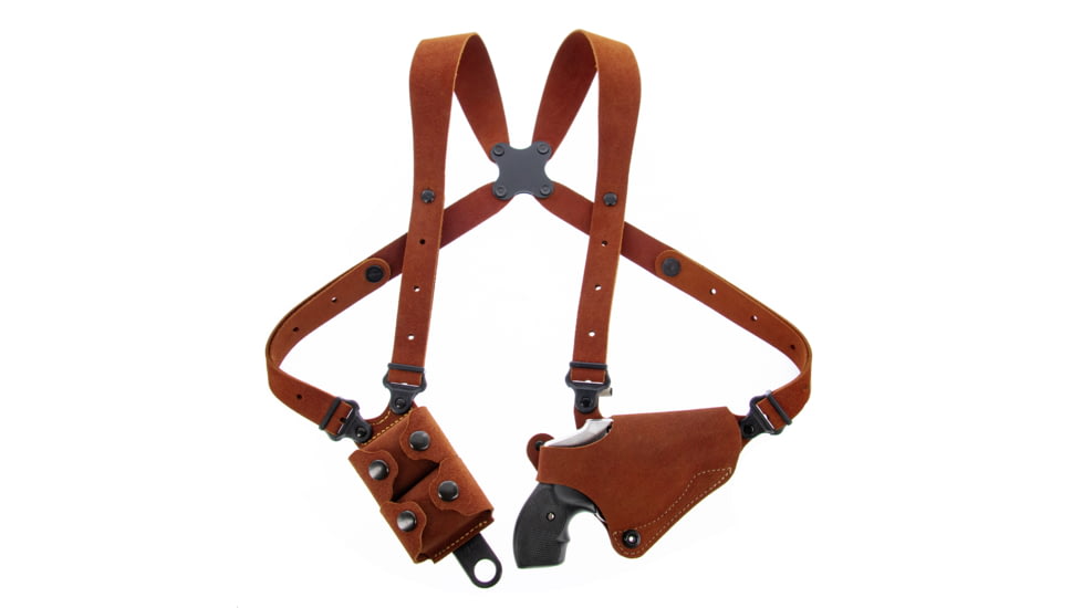 Galco Classic Lite 2.0 Shoulder System Shoulder Size Fits Chest Up To 56" Natural Leather Fits Glock 43, Right Hand, CL2800R